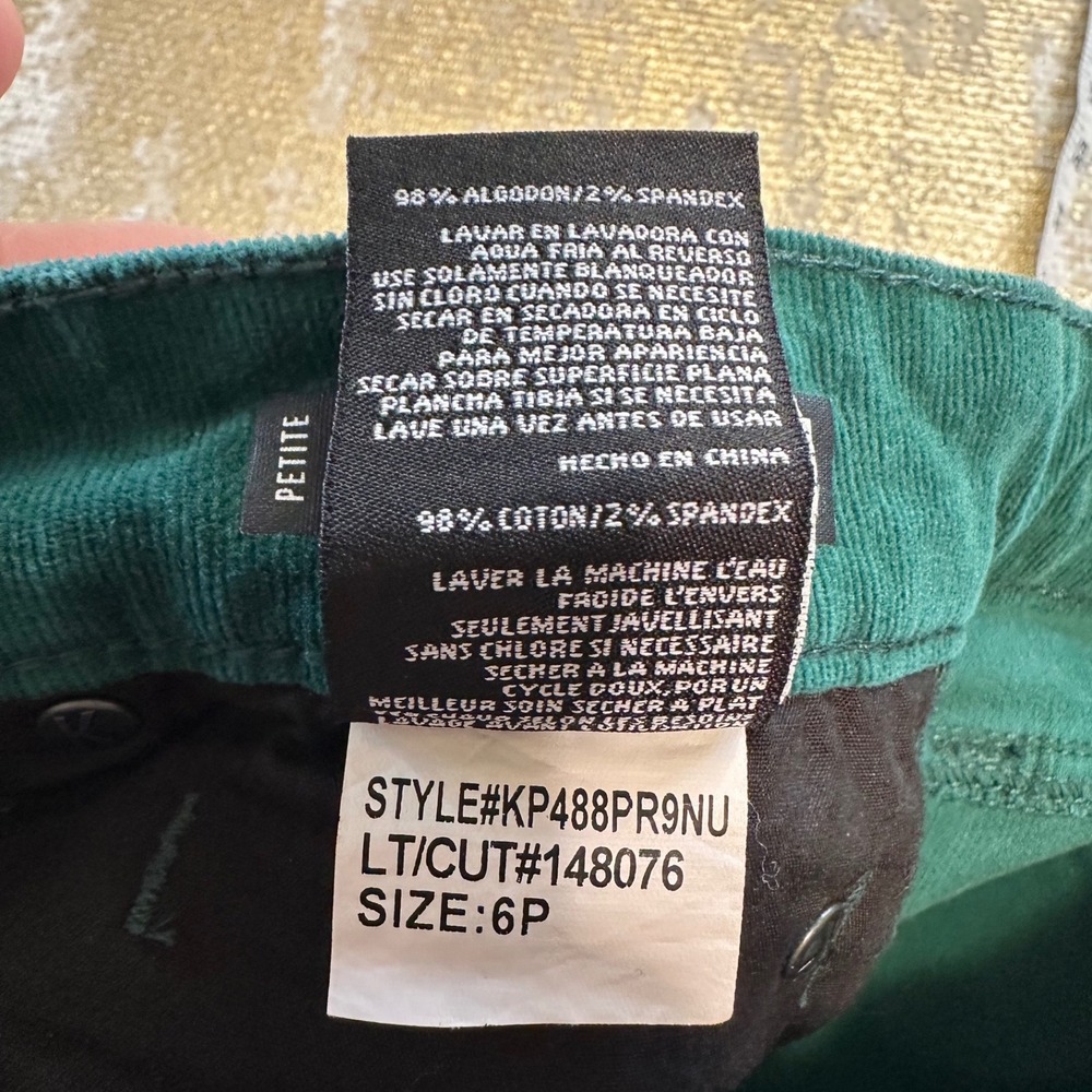 KUT FROM THE KLOTH Petite Green Diana Skinny Corduroy Pants | 6P - Picture 15 of 16